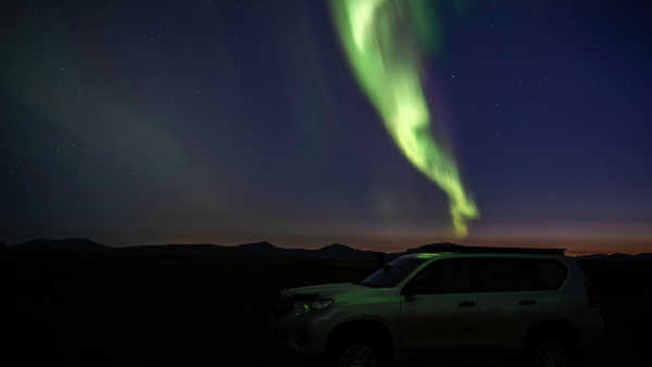 Display of beautiful northern lights